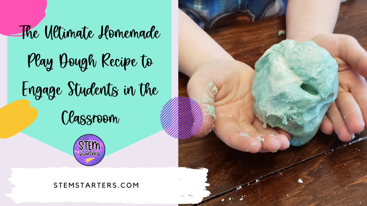 Child holds play dough from no cook recipe perfect for classrooms