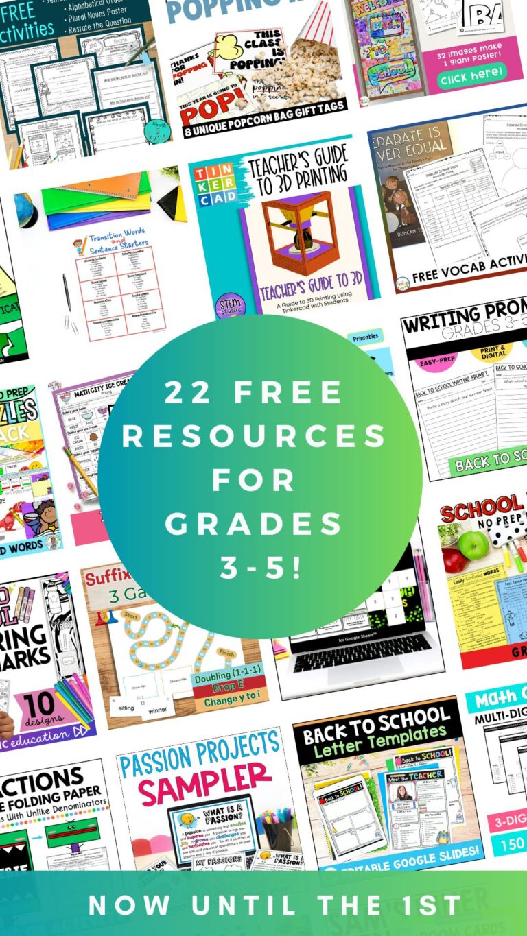 22 Free resources for grades 3-5