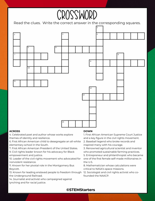 Black Historical Figures Activity Workbook Crossword Word Search Sub Plans - Image 3