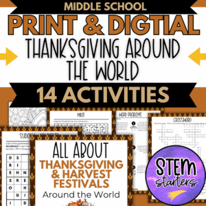 Thanksgiving and Harvest Festivals World Worksheets Sub Plans and Fast Finishers