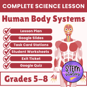 Human Body Systems Task Card Activity for 5th, 6th, 7th 8th Grade Middle Science