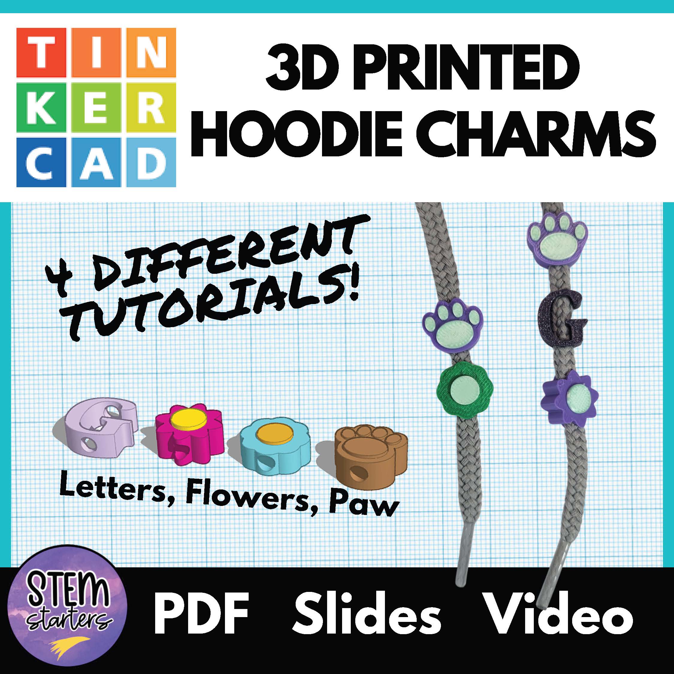 hoodie charms on tinkercad background