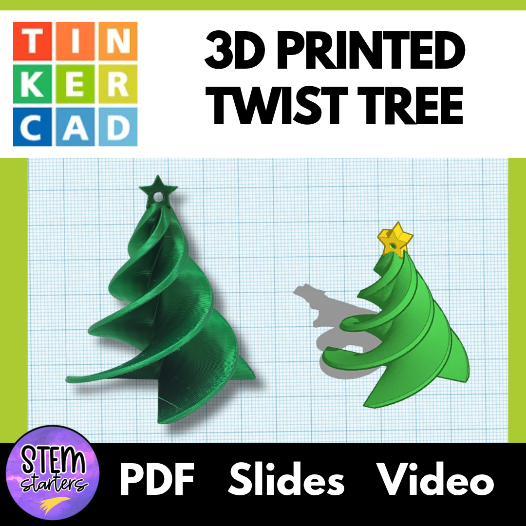Design a 3D Printing Christmas Twist Tree Ornament Project Tinkercad Lesson Plan